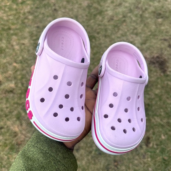 Crocs Kids Bayaband Clogs Toddler Girl Size 11 Ballerina Pink/Candy Pink Sandals - Picture 11 of 12